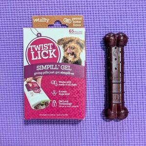 Twist + Lick SimPill Gel Pill Hider Treat & Nylabone Power Chew Toy For Dogs